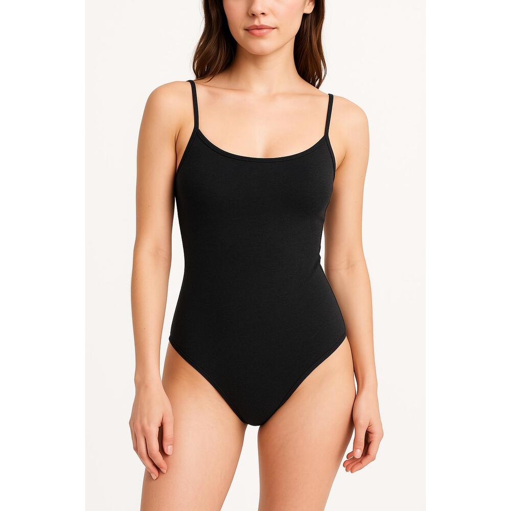 NEW Abercrombie & Fitch Soft A&F Black Cotton Sleeveless Tank Bodysuit Size XXS